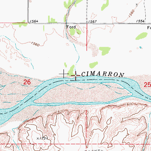 Topographic Map of Sand Creek, OK