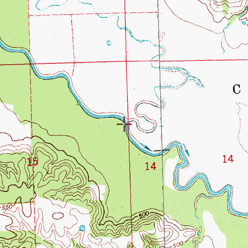 Topographic Map of Sand Creek, OK