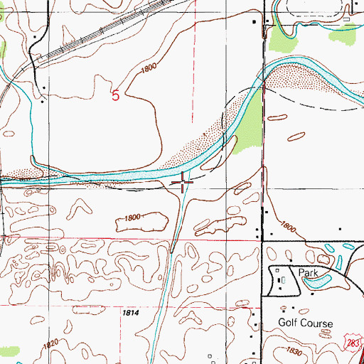 Topographic Map of Sand Creek, OK