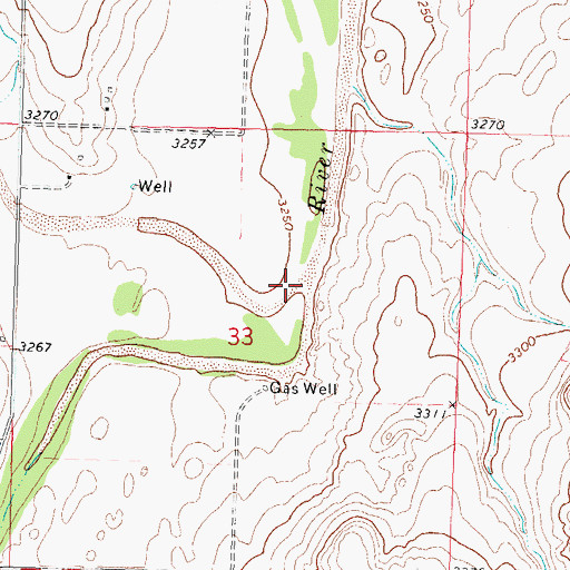 Topographic Map of Sand Creek, OK