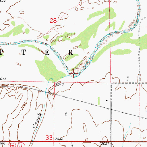 Topographic Map of Sand Creek, OK