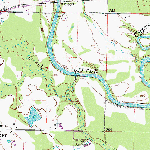 Topographic Map of Sand Springs Branch, OK