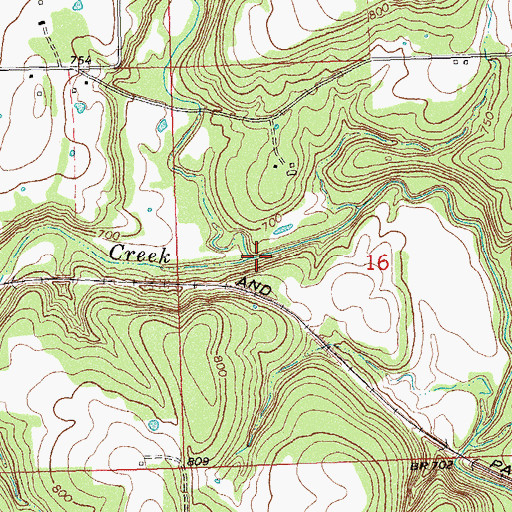 Topographic Map of Sandy Creek, OK