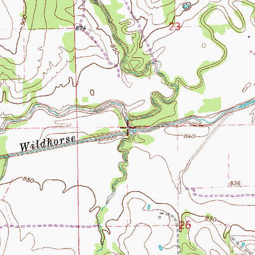 Topographic Map of Sandy Creek, OK