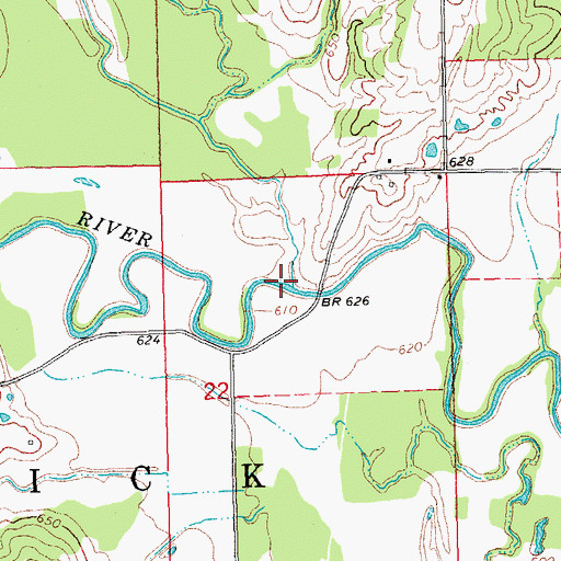 Topographic Map of Sandy Creek, OK