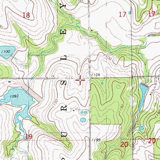 Topographic Map of Sandy Grove School, OK