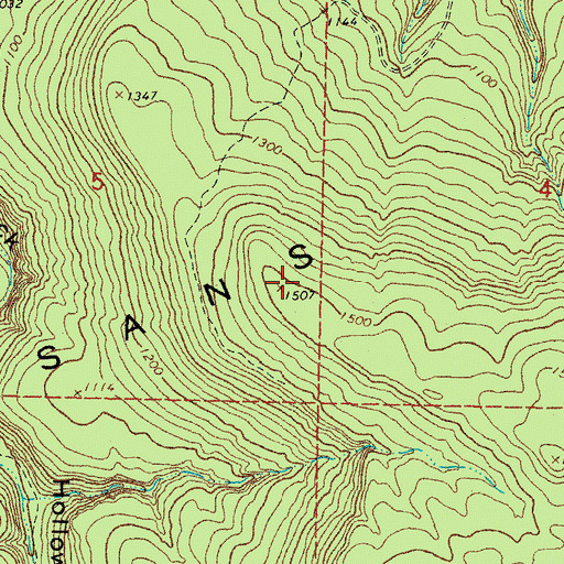 Topographic Map of Sans Bois Mountains, OK