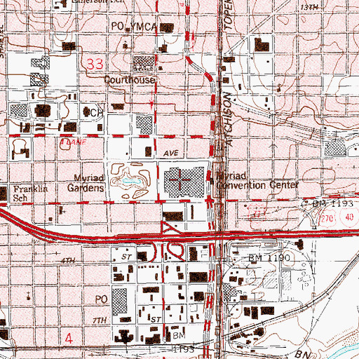 Topographic Map of Santa Fe Station, OK
