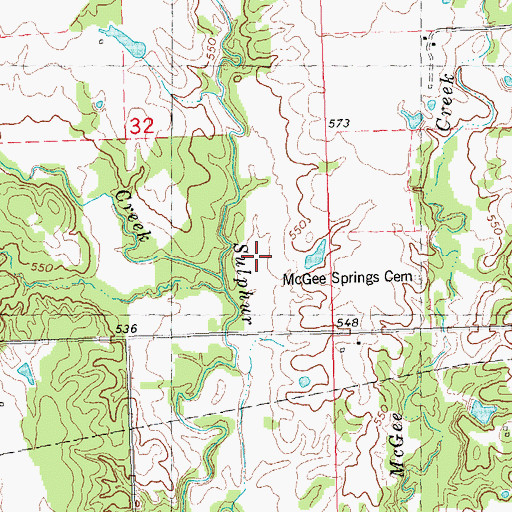 Topographic Map of Sassafras Creek, OK