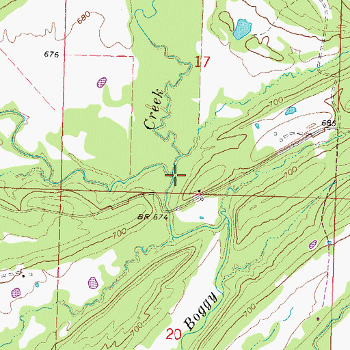 Topographic Map of Sassafras Creek, OK