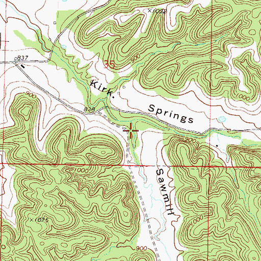 Topographic Map of Sawmill Hollow, OK