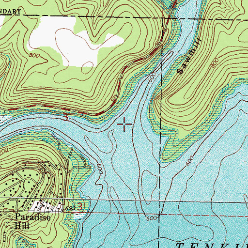 Topographic Map of Sawmill Hollow, OK