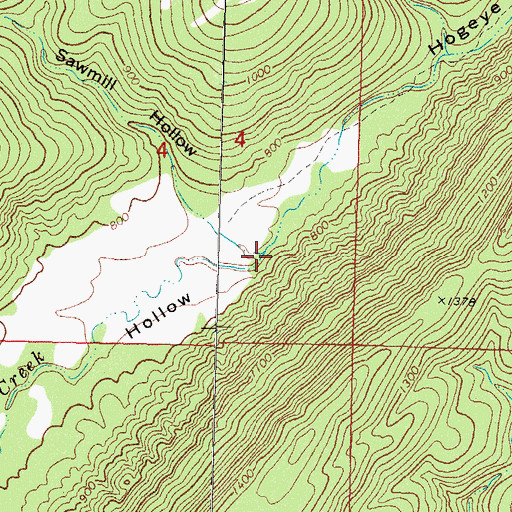 Topographic Map of Sawmill Hollow, OK