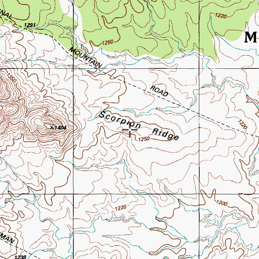 Topographic Map of Scorpion Ridge, OK