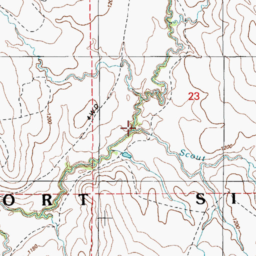 Topographic Map of Scout Creek, OK