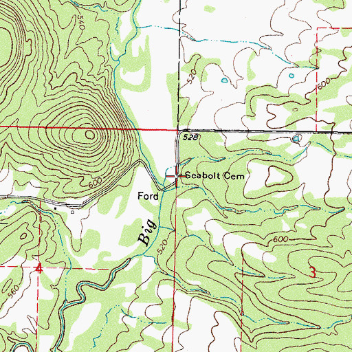 Topographic Map of Seabolt Cemetery, OK