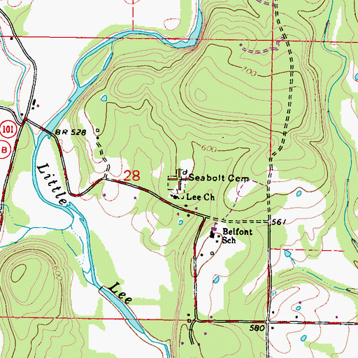 Topographic Map of Seabolt Cemetery, OK
