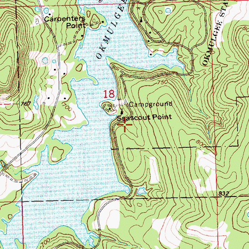Topographic Map of Seascout Point, OK
