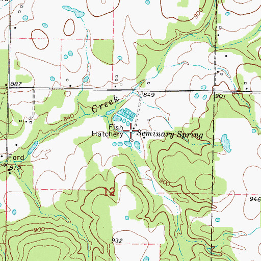 Topographic Map of Seminary Spring, OK