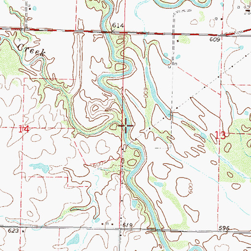 Topographic Map of Seminole Creek, OK