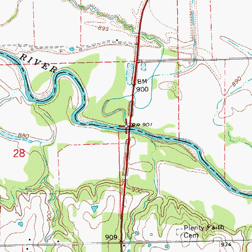 Topographic Map of Shan Creek, OK