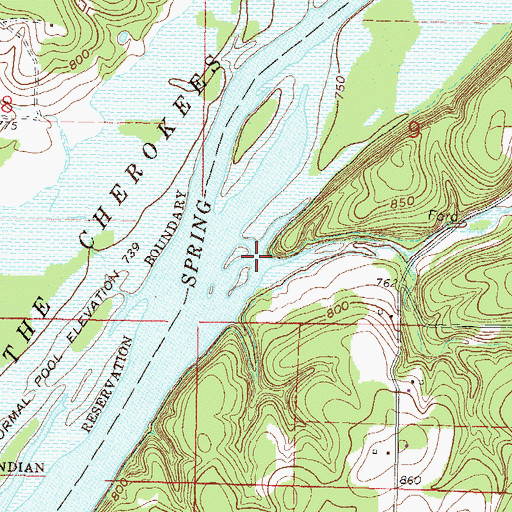 Topographic Map of Shawnee Branch, OK