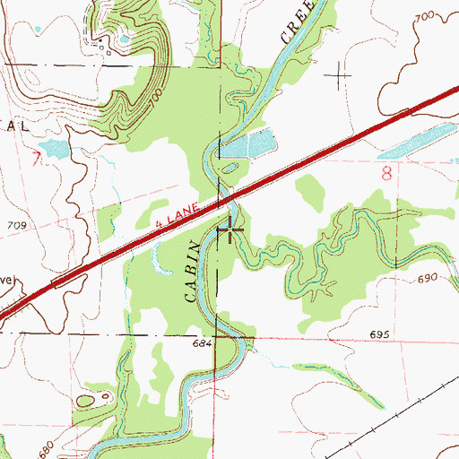 Topographic Map of Shawnee Creek, OK