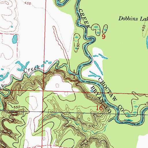 Topographic Map of Shawnee Creek, OK