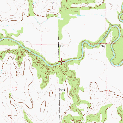 Topographic Map of Shawnee Creek, OK