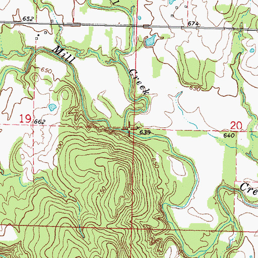 Topographic Map of Shell Creek, OK