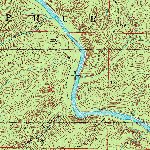 Topographic Map of Shell Rock Creek, OK
