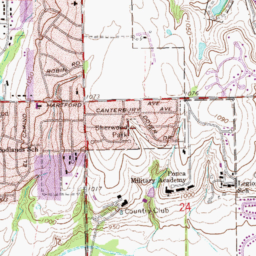 Topographic Map of Sherwood Park, OK