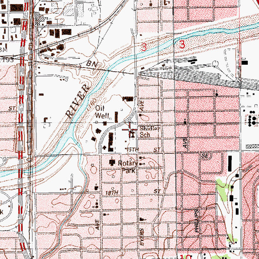 Topographic Map of Shidler Elementary School, OK