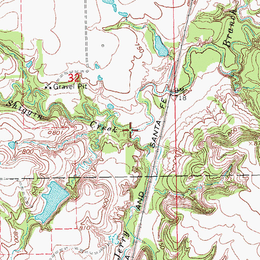 Topographic Map of Shiggin Creek, OK