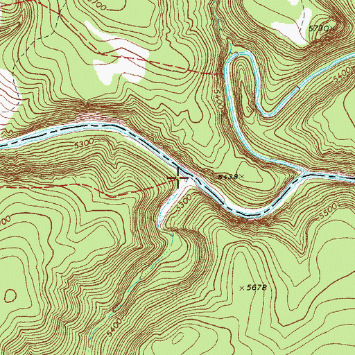 Topographic Map of Sawmill Creek, AZ