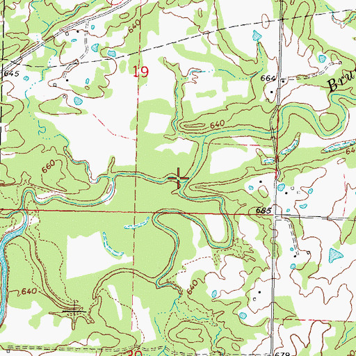 Topographic Map of Short Creek, OK