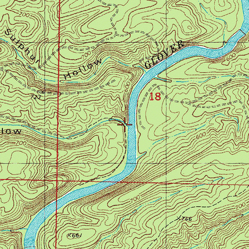 Topographic Map of Shorty Cox Hollow, OK