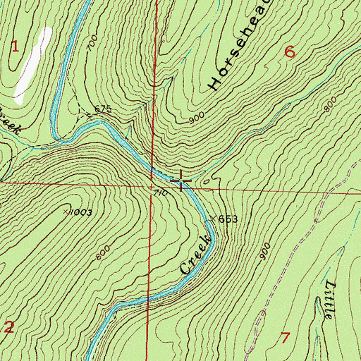 Topographic Map of Shorty Creek, OK