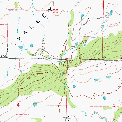 Topographic Map of Shropshire Valley, OK