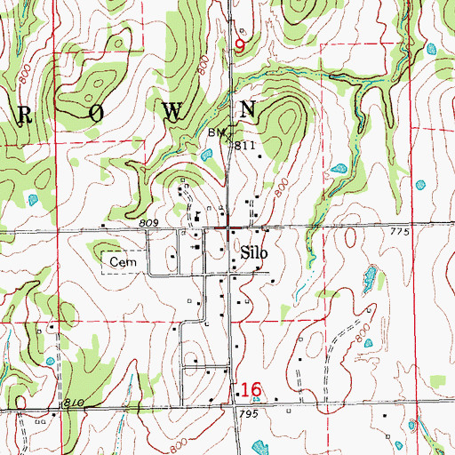 Topographic Map of Silo, OK