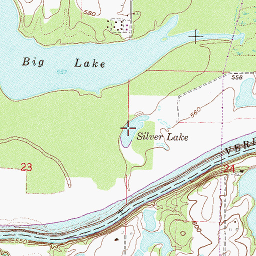 Topographic Map of Silver Lake, OK