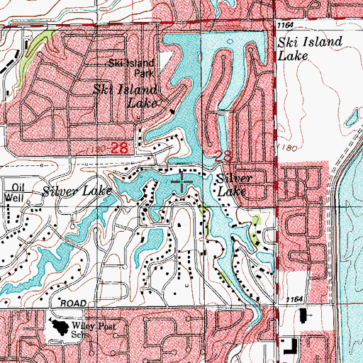 Topographic Map of Silver Lake, OK