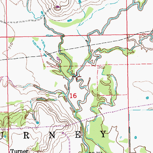 Topographic Map of Simon Creek, OK