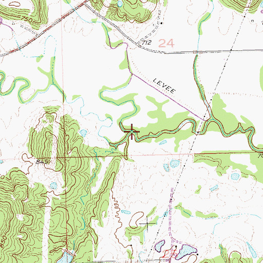 Topographic Map of Sincere Creek, OK