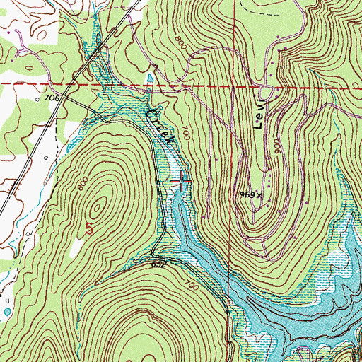 Topographic Map of Sisemore Creek, OK