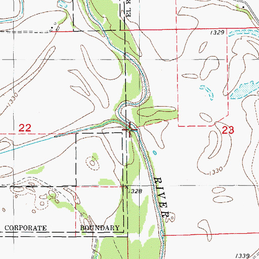 Topographic Map of Sixmile Creek, OK