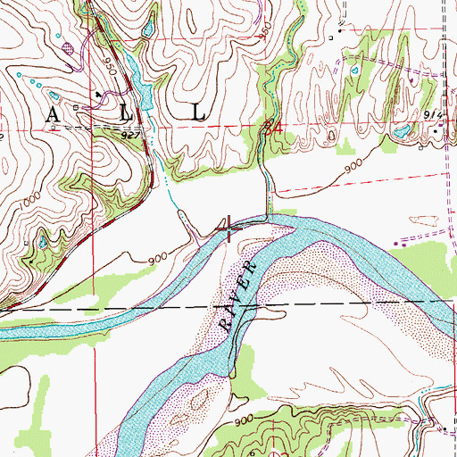 Topographic Map of Skeleton Creek, OK