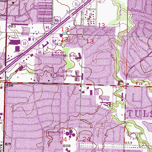 Topographic Map of Skelly Elementary School, OK