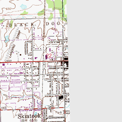Topographic Map of Skiatook, OK