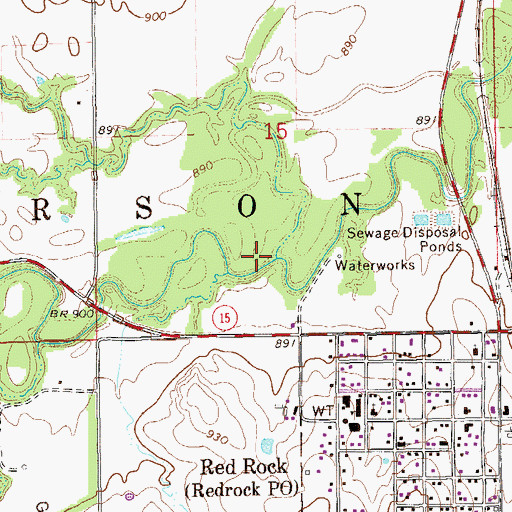 Topographic Map of Skinny Creek, OK